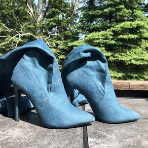 Blue Jean Over the Knee Boots